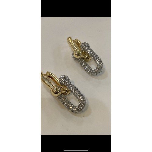 Tiff Gold Renk Gümüş Küpemiz Tiff Gold Renk Gümüş Küpemiz