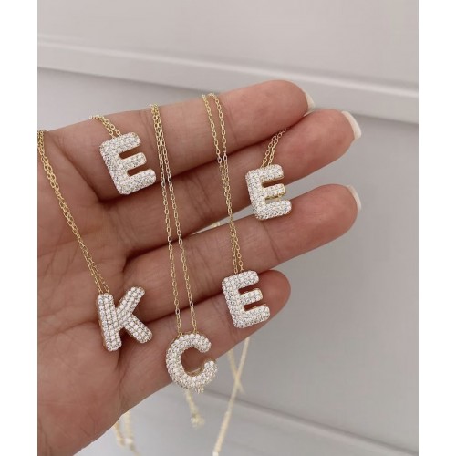 Taşlı Harf Kolye Modellerimiz Taşlı Harf Kolye Modellerimiz
