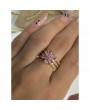 Gold Renk Pembe Çiçek Yüzük Gold Renk Pembe Çiçek Yüzük
